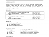 Sample Resume format for Freshers Engineers Electronics Engineering Fresher Resume format