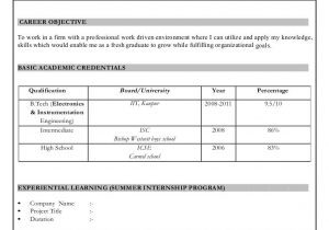 Sample Resume format for Freshers Free Download A Resume format for Fresher – Resume Templates Resume format for …