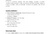 Sample Resume format for Mba Finance Freshers Mba Finance Fresher Resume