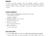 Sample Resume format for Mba Finance Freshers Mba Finance Fresher Resume