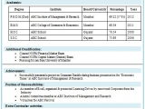 Sample Resume format for Mba Finance Freshers Over Cv and Resume Samples with Free Download Mba