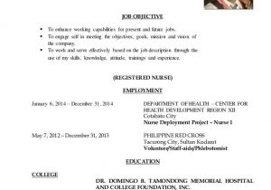 Sample Resume format for Nurses In the Philippines Resume Registered Nurse