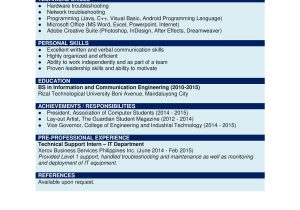 Sample Resume Fresh High School Graduates Sample Resume formats for Fresh Graduates