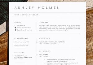 Sample Resume From A High School Student Collage Resume Template Student High School Student Resume – Etsy