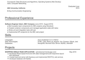 Sample Resume From Tesla software Developer Building An Entry Level software Engineer Resume Medium