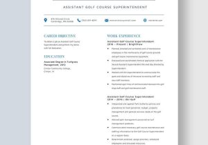 Sample Resume Golf Course assistant Superintendent Free Free assistant Golf Course Superintendent Resume Template …