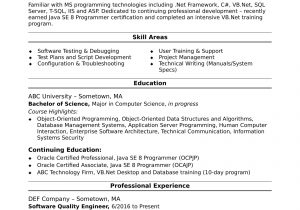 Sample Resume Headline for software Engineer Fresher Sample Resume for An Entry-level Quality Engineer Monster.com