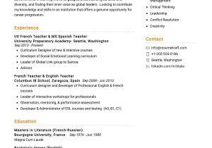 Sample Resume High School French Teacher Education Resume Examples – Page 4 Of 6 2022 – Resumekraft
