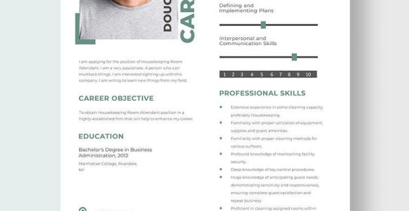 Sample Resume Hotel Housekeeping Room attendant Free Free Housekeeping Room attendant Resume Template – Word …