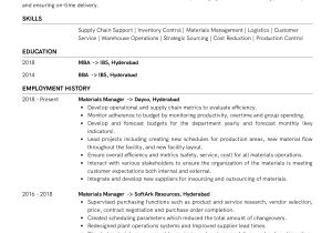 Sample Resume In Materials Management for Retired Employees Sample Resume Of Materials Manager with Template & Writing Guide …