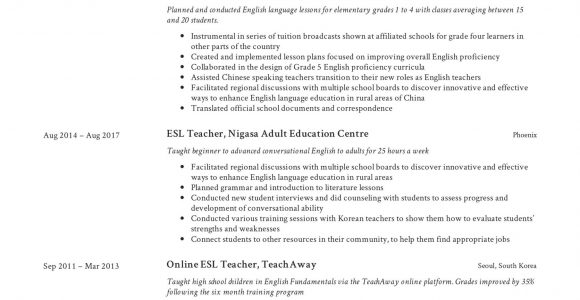 Sample Resume Objective for Esl Teacher English Teacher Cv Objective October 2021