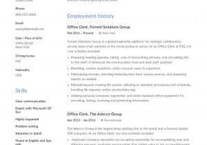 Sample Resume Objective for Office Staff Office Clerk Resume & Guide  12 Samples Pdf 2020
