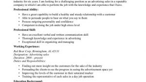 Sample Resume Objective for Sales Position Sales Advertising Resume Objective Sample Resume Objectives …