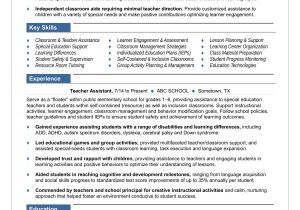 Sample Resume Objective for Teaching Position Teacher assistant Resume Sample Monster.com