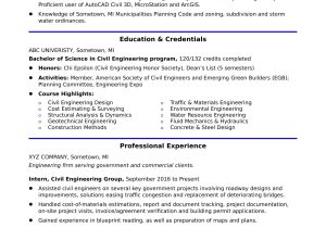 Sample Resume Objective Statements for Engineers Entry-level Civil Engineering Resume Monster.com