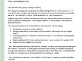 Sample Resume Objectives for College Professors College Professor Cover Letter Examples – Qwikresume