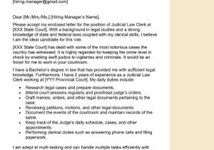 Sample Resume Objectives for Court Clerk Judicial Law Clerk Cover Letter Examples – Qwikresume