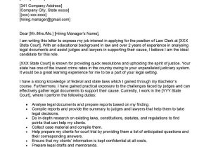 Sample Resume Objectives for Court Clerk Law Clerk Cover Letter Examples – Qwikresume