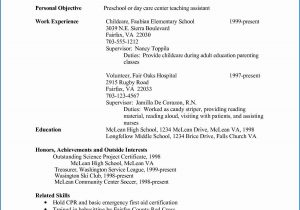 Sample Resume Objectives for Daycare Worker Child Care assistant Skills Resume 2021 – Shefalitayal