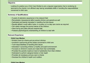 Sample Resume Objectives for Daycare Worker Child Care Job Description Resume Elegant Sample Child Care Worker …