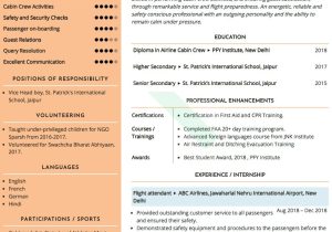 Sample Resume Objectives for Flight attendant Sample Resume Of Cabin Crew with Template & Writing Guide Resumod.co
