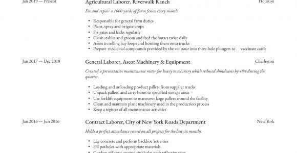 Sample Resume Objectives for General Labor General Laborer Resume Sample October 2021