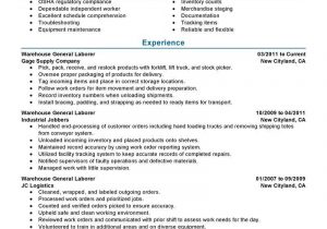 Sample Resume Objectives for General Labor Resume for General Jobs – Ferel