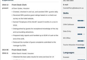 Sample Resume Objectives for Hospitality Management Hospitality Resumeâexamples & Tips for Hotel Job Application