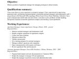 Sample Resume Objectives for Management Position Property Manager Resume Sample