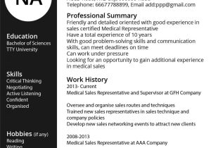 Sample Resume Objectives for Medical Representative Medical Representative Resume [with Sample] – Leverage Edu