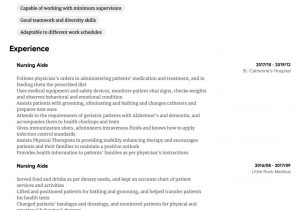 Sample Resume Objectives for Nursing Aide Nursing Aide Resume Samples All Experience Levels Resume.com …