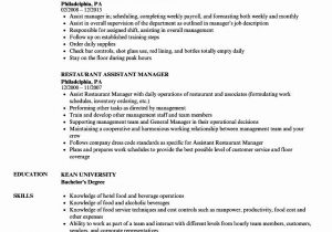 Sample Resume Objectives for On the Job Training Restaurant Management Restaurant Manager Resume Examples New …