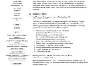 Sample Resume Objectives for Pharmacy Techs Pharmacy Technician Resume Writing Guide  20 Examples