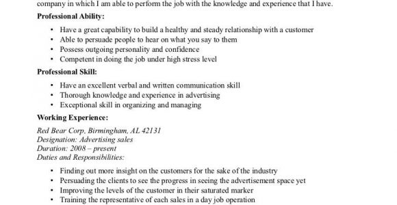 Sample Resume Objectives for Sales Representative Sales Advertising Resume Objective Sample Resume Objectives …