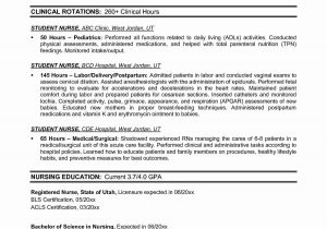 Sample Resume Of A Nurse Applicant Sample Resume for Graduate Nursing Schol