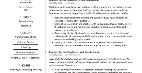 Sample Resume Of Customer Care Executive Customer Service Executive Resume & Writing Guide 20 Templates …
