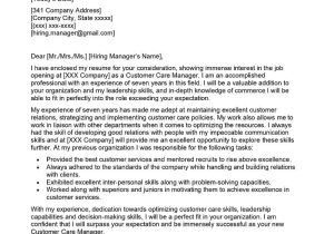 Sample Resume Of Customer Support Manager Customer Care Manager Cover Letter Examples – Qwikresume