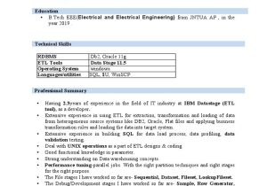 Sample Resume Of Datastage Developer with 2 Years Experience Electrical and Electrical Engineering) Pdf Data Warehouse Data Sample Resume Of Datastage Developer with 2 Years Experience Electrical and Electrical Engineering) Pdf Data Warehouse Data