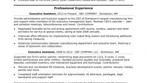 Sample Resume Of Executive assistant to Ceo Executive Administrative assistant Resume Sample Monster.com