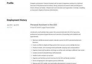 Sample Resume Of Executive assistant to Ceo Personal assistant to Ceo Cv October 2021