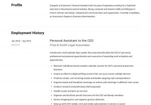 Sample Resume Of Executive assistant to Ceo Personal assistant to Ceo Cv October 2021