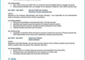 Sample Resume Of Finance Accounting Graduate Finance Graduate Cv Example Land A top Job