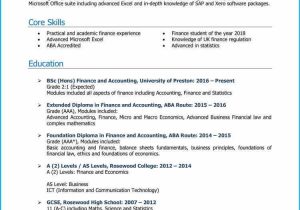 Sample Resume Of Finance Accounting Graduate Finance Graduate Cv Example Land A top Job