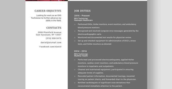 Sample Resume Of Health Technician Ekg Ekg Technician Resume Template – Word, Apple Pages Template …