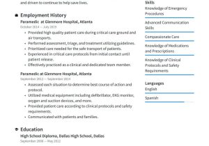 Sample Resume Of Health Technician Ekg Paramedic Resume Example & Writing Guide Â· Resume.io