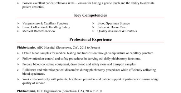Sample Resume Of Health Technician Phlebotomy Phlebotomist Resume Sample Monster.com