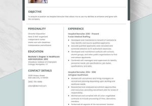Sample Resume Of Healthcare Recruiter In Staffing Recruiter Resume Templates – Design, Free, Download Template.net