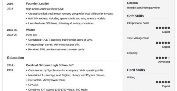 Sample Resume Of High School Student for College College Resume Template for High School Students (2022)