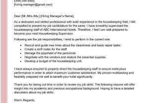 Sample Resume Of House Keeping Supervisor Housekeeping Supervisor Cover Letter Examples – Qwikresume