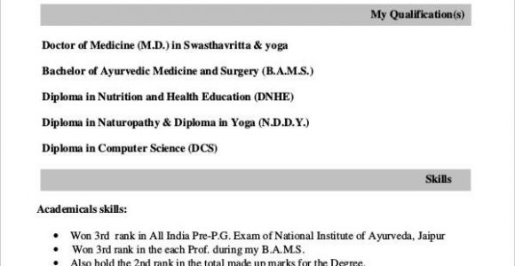 Sample Resume Of Mbbs Fresher Doctor Awesome Mbbs Doctor Resume Template Addictips
